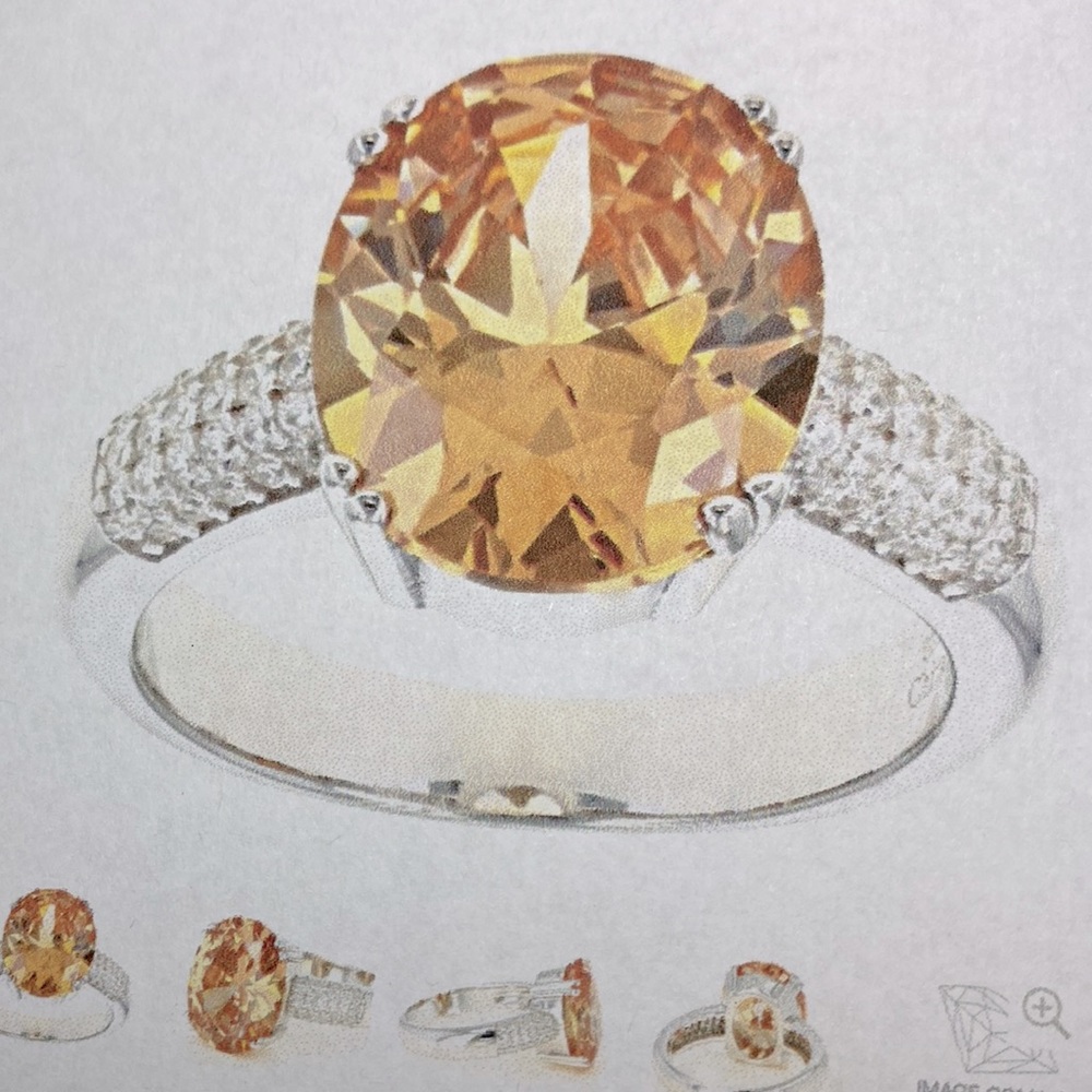 Bella Luce Champagne & White Diamond Simulants Ring